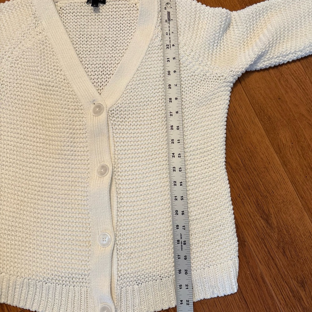 Talbots Ivory Chunky Knit Button-Up Cardigan Coastal Grandma Sweater Size Small. - Picture 8 of 8
